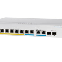 CBS350-8MGP-2X-NA - Cisco Business 350 Managed Switch, 8 PoE+ Ports, 124w PoE Budget, w/Multigigabit/SFP+ Uplink - Refurb'd