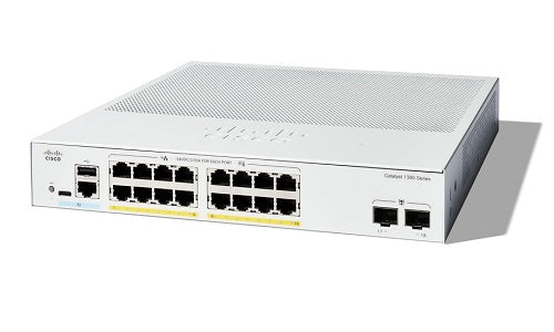 C1300-16P-2G - Cisco Catalyst 1300 Switch, 16 Port PoE+, 2x1G SFP Uplinks, 120w - New