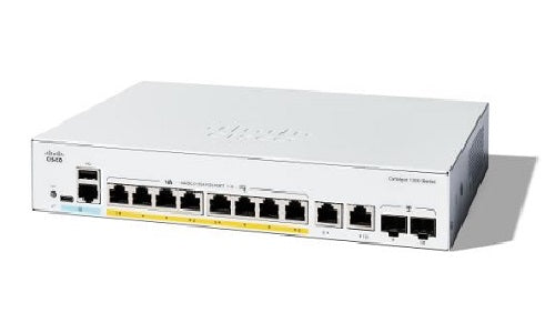 C1300-8MGP-2X - Cisco Catalyst 1300 Switch, 4 Port PoE+, 4 Port 2.5G PoE+, 2x10G SFP+ Uplinks - New