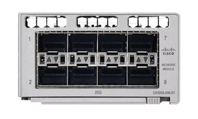 C9300X-NM-8Y - Cisco Catalyst 9300X Network Module, 8x25G Multi-Rate SFP Ports - New