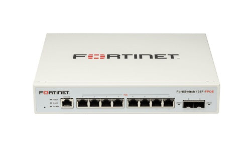 FS-108F-FPOE - Fortinet FortiSwitch 108F Switch,  8 Port GE PoE+, 2x GE SFP Uplink, 130w - New