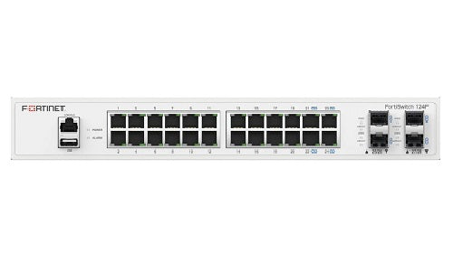 FS-124F - Fortinet FortiSwitch 124F Switch, 24 Port GE RJ45, 4x 10GE SFP+ Uplink - New
