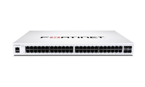 FS-148F-FPOE - Fortinet FortiSwitch 148F Switch, 48 Port GE RJ45 PoE+, 4x 10GE SFP+ Uplink, 740w - New