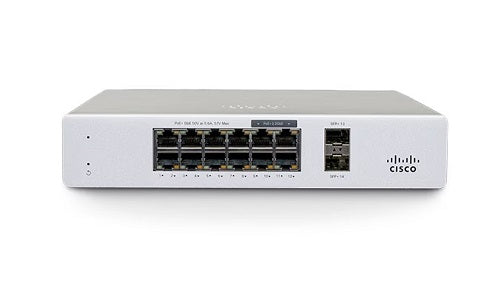 MS130-12X-HW - Cisco Meraki MS130 Access Switch, 12 mGbE Ports PoE, 240w, 10GbE Fixed Uplinks - New