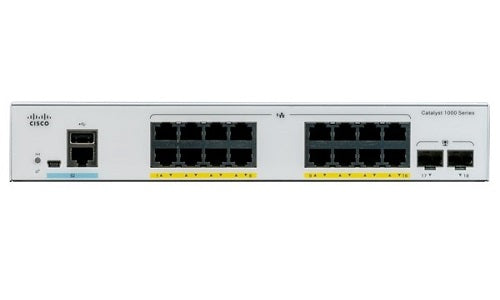 C1000-16P-E-2G-L - Cisco Catalyst 1000 Switch, 16 Port PoE+, 120w, 1G Fixed Uplinks w/External PSU - Refurb'd