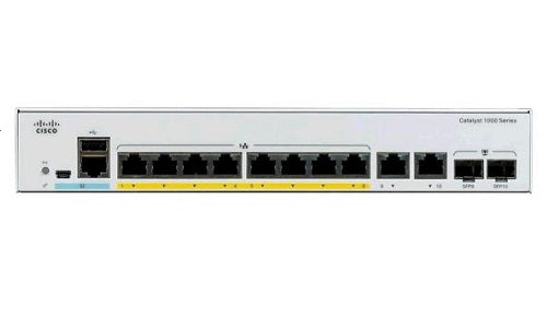 C1000-8FP-E-2G-L - Cisco Catalyst 1000 Switch, 8 Port PoE+, 120w, 1G Fixed Uplink w/External PSU - Refurb'd