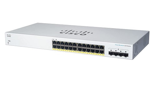 CBS220-24P-4G-NA - Cisco Business 220 Smart Switch, 24 Port PoE+, 195 watt, w/SFP Fixed Uplink - Refurb'd