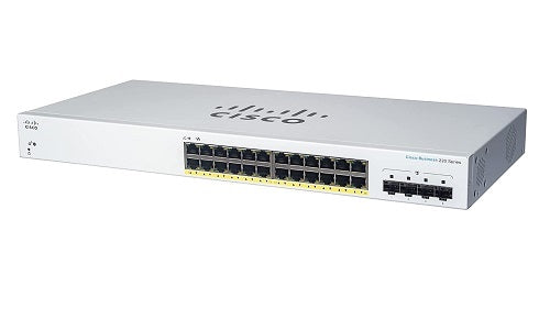 CBS220-24P-4X-NA - Cisco Business 220 Smart Switch, 24 Port PoE+, 195 watt, w/10Gb SFP+ Fixed Uplink - Refurb'd