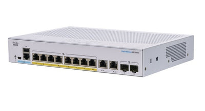 CBS250-8FP-E-2G-NA - Cisco Business 250 Smart Switch, 8 PoE+ Port, 120 watt, w/Combo Uplink - Refurb'd