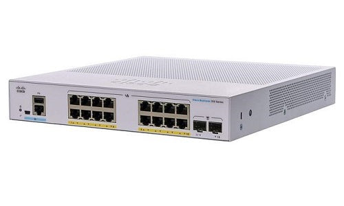 CBS350-16P-E-2G-NA - Cisco Business 350 Managed Switch, 16 Port PoE+, 120w PoE Budget, w/SFP Fixed Uplink, External PSU - Refurb'd