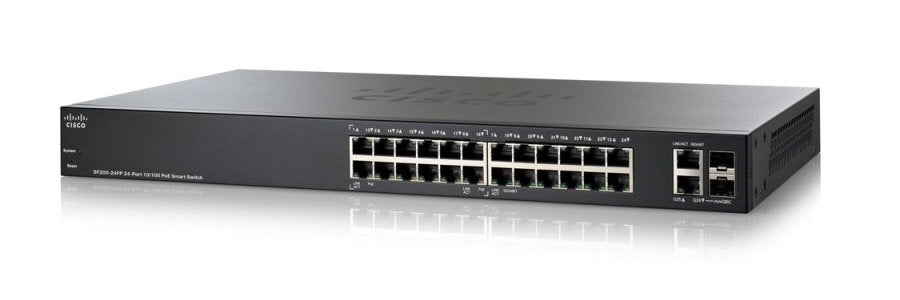 SF200-24FP-NA - Cisco SF200-24FP Small Business Smart Switch, 24 Port 10/100 PoE - New