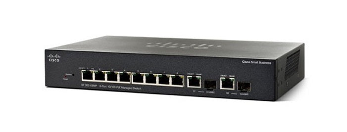 SF302-08PP-K9-NA - Cisco Small Business SF302-08PP Managed Switch, 8 Port 10/100, 62w PoE - New