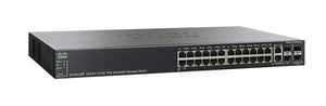 SF500-24-K9-NA - Cisco SF500-24 Stackable Managed Switch, 24 10/100 and 4 Gigabit Ethernet Ports - New
