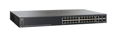 SF500-24P-K9-NA - Cisco SF500-24P Stackable Managed Switch, 24 10/100 PoE+ and 4 Gigabit Ethernet Ports - New