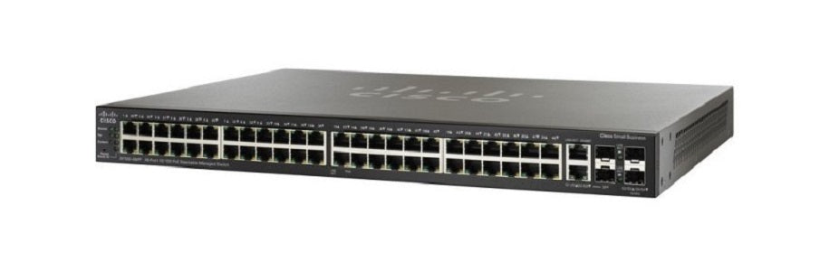 SF550X-48MP-K9-NA - Cisco SF550X-48MP Stackable Managed Switch, 48 10/100 and 4 10Gig Ethernet Ports, 740 PoE - New