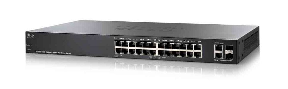 SG200-26FP-NA - Cisco SG200-26FP Small Business Smart Switch, 24 Gigabit/2 Combo Mini GBIC Ports, PoE - New