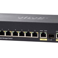 SG350-10P-K9-NA - Cisco Small Business SG350-10P Managed Switch, 8 Gigabit Ehternet and 2 Gigabit SFP Combo Ports, 62w PoE - Refurb'd
