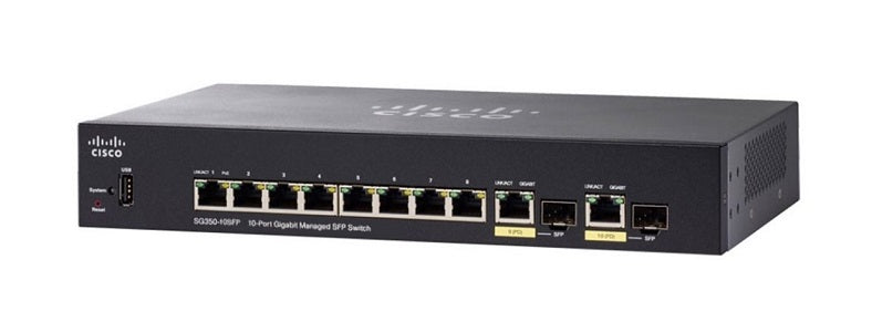 SG350-10SFP-K9-NA - Cisco Small Business SG350-10SFP Managed Switch, 8 Gigabit SFP and 2 Gigabit SFP Combo Ports - Refurb'd