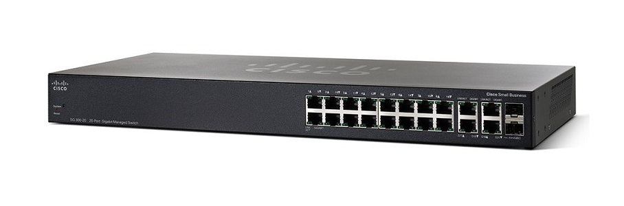 SG350-20-K9-NA - Cisco Small Business SG350-20 Managed Switch, 16 Gigabit with 2 Gigabit SFP Combo & 2 SFP Ports - Refurb'd