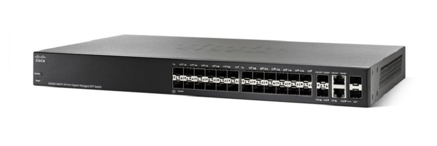 SG350-28SFP-K9-NA - Cisco Small Business SG350-28SFP Managed Switch, 24 SFP Gigabit with 2 Gigabit SFP Combo & 2 SFP Ports - Refurb'd