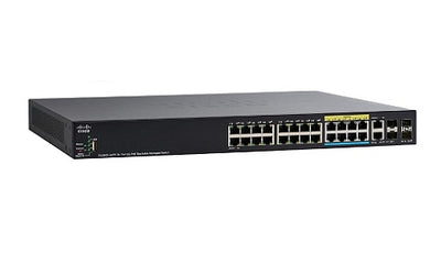 SG350X-24PV-K9-NA - Cisco SG350X-24PV Stackable Managed Switch, 16 Gigabit PoE+ with 8 5Gig PoE+ and 4 10Gig Ports, 375w PoE - Refurb'd