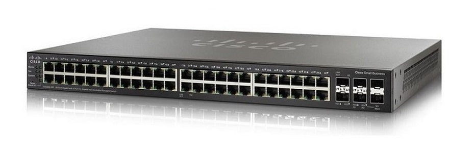 SG350X-48MP-K9-NA - Cisco SG350X-48MP Stackable Managed Switch, 48 Gigabit PoE+ with 2 10Gig/10Gig SFP+ Combo and 2 SFP+ Ports, 740w PoE - New