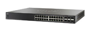 SG500X-24P-K9-NA - Cisco SG500X-24P Stackable Managed Switch, 24 Gigabit and 4 10Gig Ethernet SFP+ Ports, 375 PoE - Refurb'd