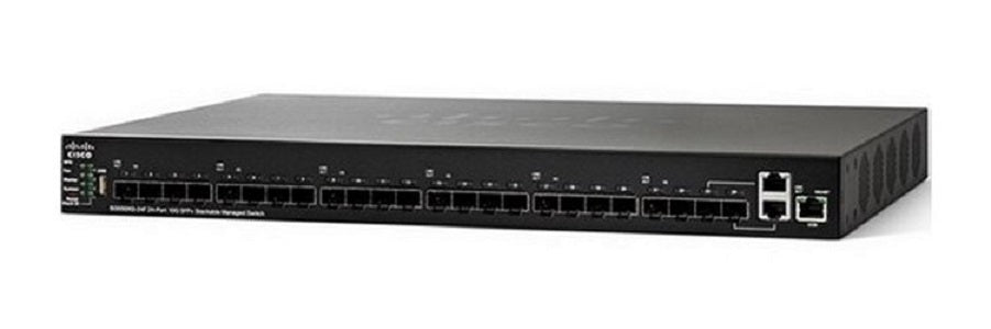 SG550XG-24F-K9-NA - Cisco SG550X-24F Stackable Managed Switch, 24 10Gig Ethernet SFP+ and 2 10Gig Ethernet 10GBase-T Ports - New