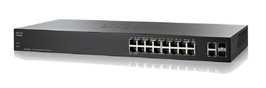 SLM2016T-NA - Cisco SG200-18 Small Business Smart Switch, 16 Gigabit/2 Combo Mini GBIC Ports - Refurb'd