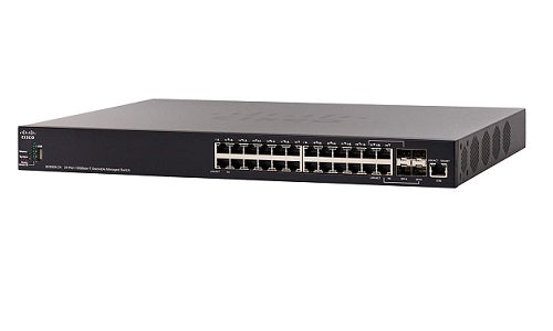 SX350X-24-K9-NA - Cisco SX350X-24 Stackable Managed Switch, 24 10GBase-T and 4 10Gig SFP+ Ports - New