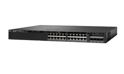 WS-C3650-24PD-S - Cisco Catalyst 3650 Switch 24 Port PoE+, 2 x 10G Fixed Uplink, IP Base - Refurb'd