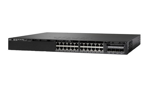 WS-C3650-24PWS-S - Cisco Catalyst 3650 Switch 24 Port PoE Bundle, 4 x 1G Fixed Uplink, w/5 AP licenses, IP Base - New