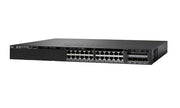 WS-C3650-24PWS-S - Cisco Catalyst 3650 Switch 24 Port PoE Bundle, 4 x 1G Fixed Uplink, w/5 AP licenses, IP Base - New